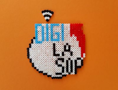 DIGI La Sop enblem made of iron-on beads