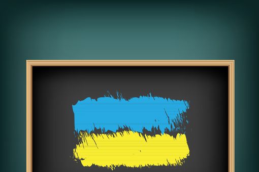 gezeichnete Ukraine-Flagge, Colourbox