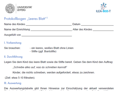 Screenshot aus Bogen Frühes Schreiben ILEA-Basis-T