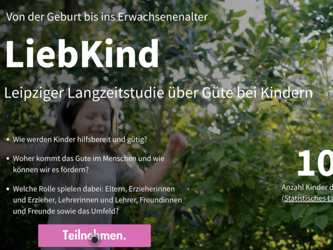 Screenshot der Startseite der Landing Page