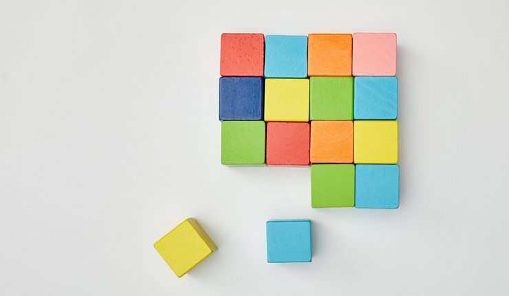 Colourful wooden blocks