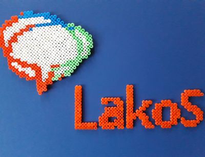 LakoS enblem made of iron-on beads