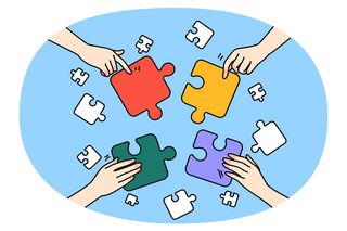Bild: COLOURBOX Puzzleteile als Symbolbild für gemeinsame Ideen, die zu einem Ganzen zusammengefügt werden.